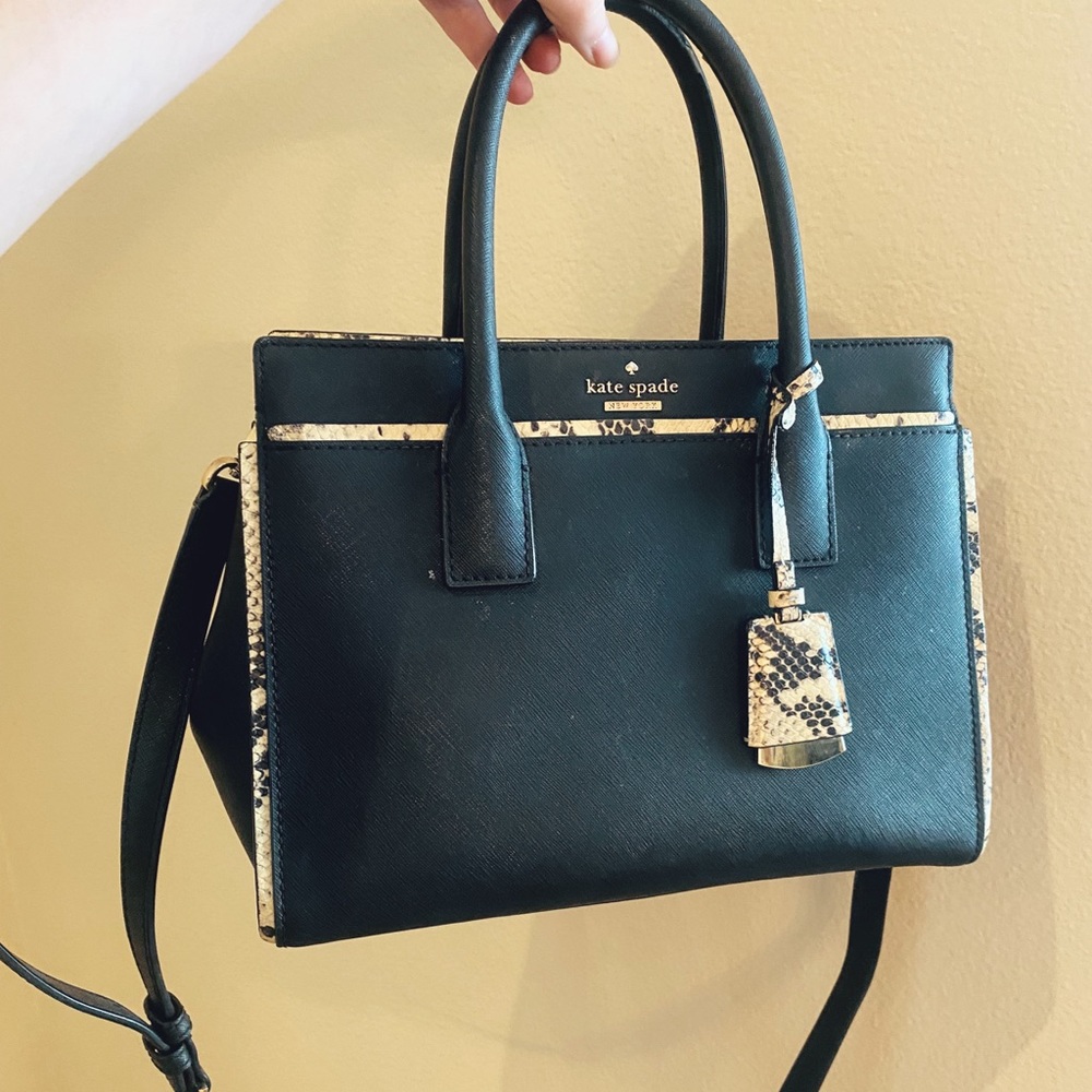 Black/Snakeskin Kate Spade Purse (w/ detachable crossbody strap)
